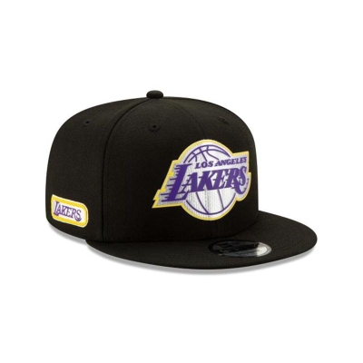 Black Los Angeles Lakers Hat - New Era NBA NBA Authentics Half Series 9FIFTY Snapback Caps USA9524631